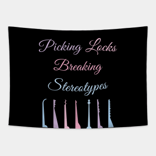 Picking Locks, Breaking Stereotypes Woman Lock Picker Lockpicking Lockpick Tapestry