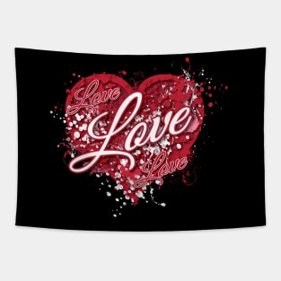 Love, Love, Love Heart Splatter Tapestry