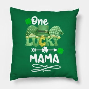 One Lucky Mama with gnomes Pillow