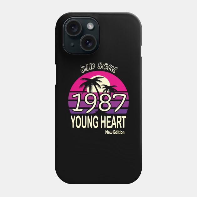 1987 Birthday Gift Old Soul Young Heart Phone Case by VecTikSam