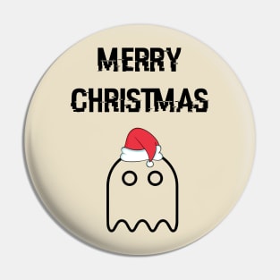 Pacman Ghost Merry Christmas Pin