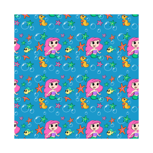 Chibi Sea Pattern T-Shirt