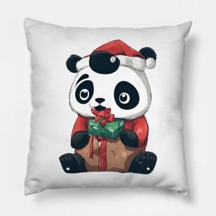 cute panda santa christmas Pillow