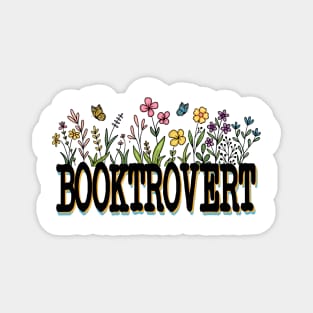 Booktrovert Floral, Colorful Book Lover Graphic Magnet