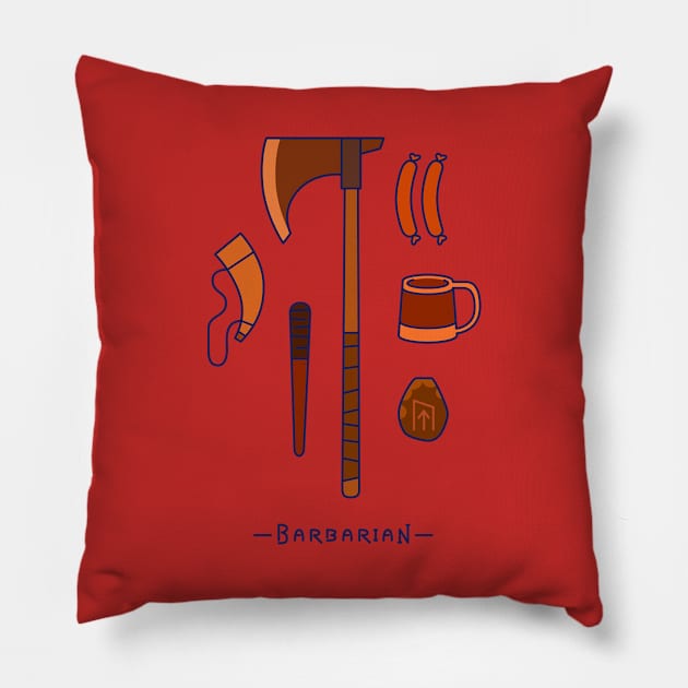 RPG Adventure Kit - Barbarian Pillow by _automaton