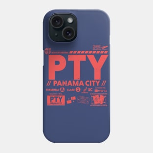 Vintage Panama City PTY Airport Code Travel Day Retro Travel Tag Phone Case