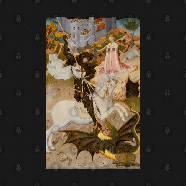 Saint George and the Dragon Medieval Painting by Antiquated Art