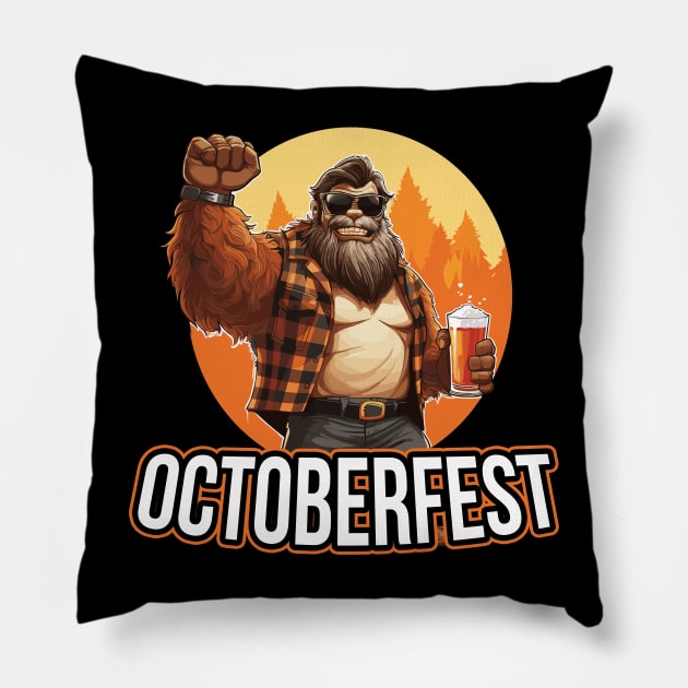 Octoberfest Bigfoot Pillow by PaulJus
