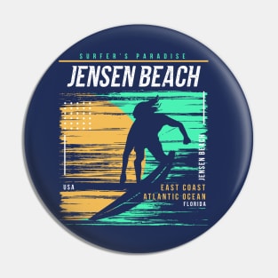 Retro Surfing Jensen Beach, Florida // Vintage Surfer Beach // Surfer's Paradise Pin