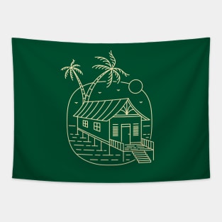 Tropical Beach House Tapestry