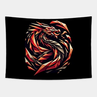 Geometric Firebreath | Abstract Dragon Design Tee Tapestry