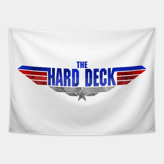 Top Gun Maverick Logo The Hard Deck Retro Vintage Red Blue Tapestry by ArtIzMuzikForTheEyez