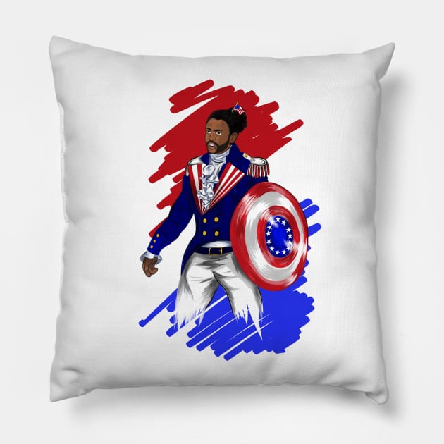 American Hero Marquis de Lafayette Pillow by schpiedehl