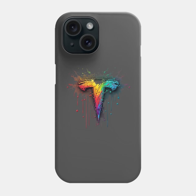 T Electric Color Splash Phone Case by LucdDrmn