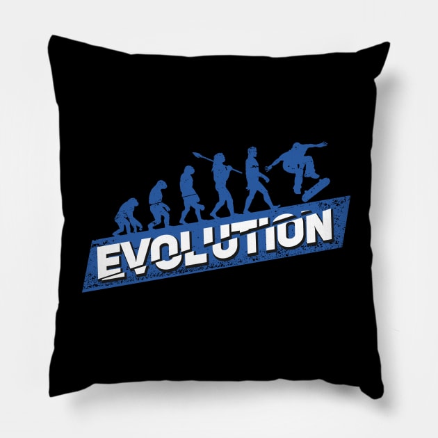 Skateboarding Evolution Skateboarder Gift Pillow by Dolde08