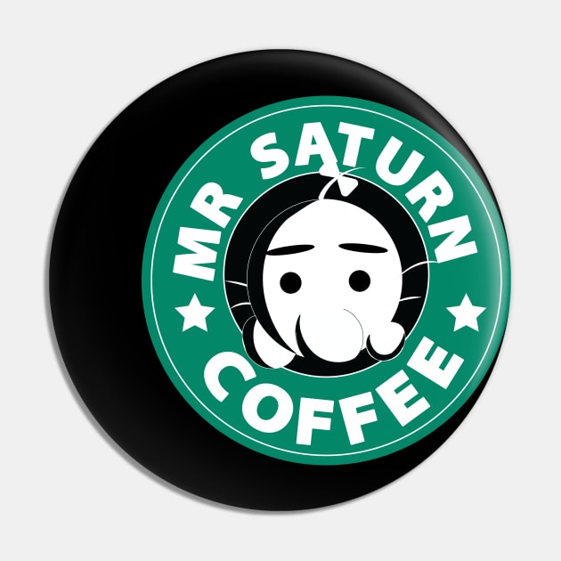 Mr. Saturn Coffee Pin by pixelcat