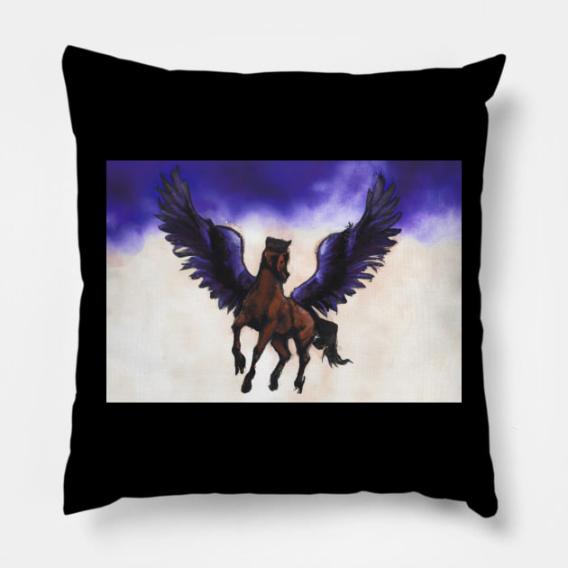 Flying Horse - Sky Horse Pillow by MythicalWorld