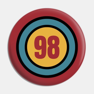 The Number 98 - ninety eight - ninety eighth - 98th Pin