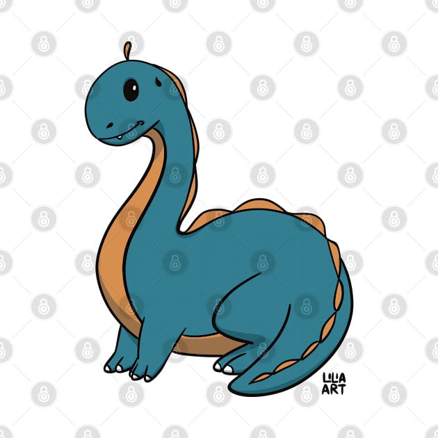 Cute dino / dinosaur / brachiosaurus (small print) by Wasilivna