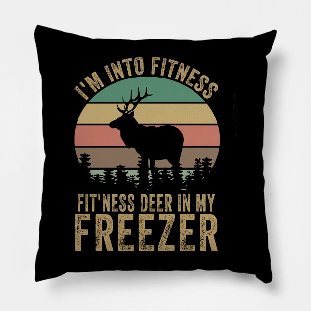 Im into fitness deer in my freezer Pillow by banayan