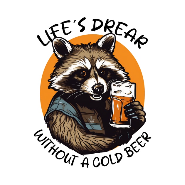 raccoon drinking beer by javierparra