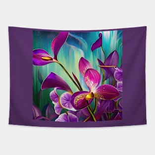 Purple Orchids Tapestry