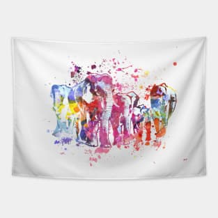 Elephants Splash Tapestry