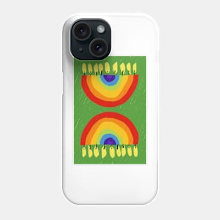 Rainbow Chanukiah Green Print Phone Case