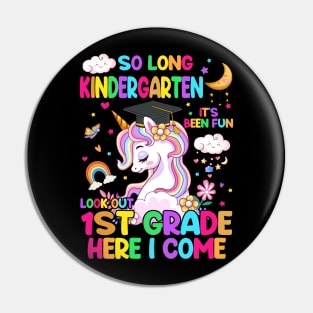 So Long Kindergarten Graduation Class 2024 Unicorn Girls Pin