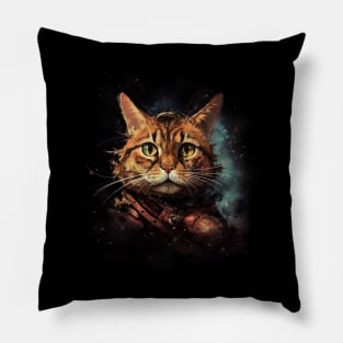 Cute Space Cat Art Pillow