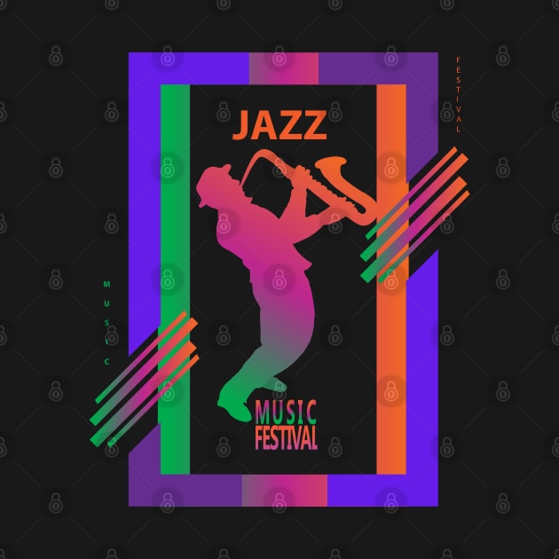 JAZZ MUSIC Festival Sax Lover Musician Saxophone player shirt futuristic design Contemporary Art Color Futuristic Shirt design Birthday party gifts by sofiartmedia