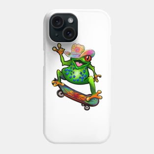 Frog - Peace sign tie dye Kawaii Froggy Skateboarding Cute Frog Texas cowboy hat Funny toad toads amphibian tadpole Green Red eyed tree frogs rain forest Lizard dragon zoology gift frog Phone Case