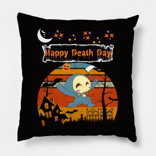 Cute Grim Reaper Happy Death Day Halloween Pillow