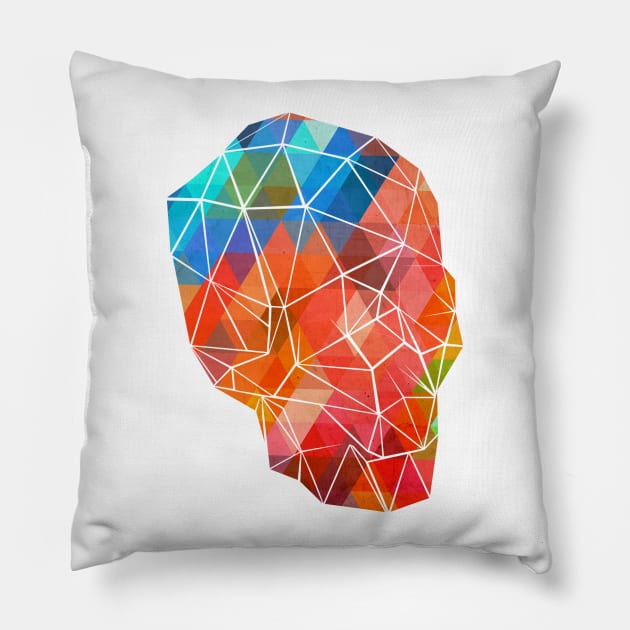 Skull Made of Color Pillow by ruifaria