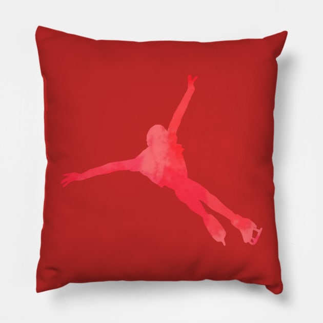 Red figure skater Pillow by Becky-Marie