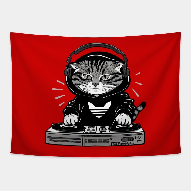 DJ Sir Meows-A-Lot II Tapestry by KilkennyCat Art