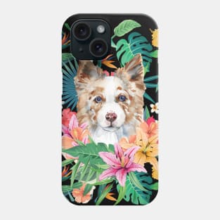 Tropical Red Merle Border Collie 4 Phone Case