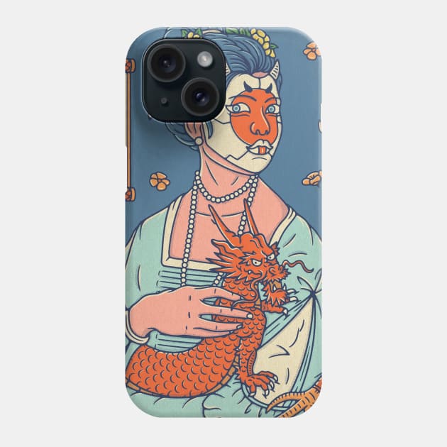Lady with the dragon Phone Case by RyanRagnini