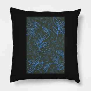 Light Blue leaves pattern Pillow