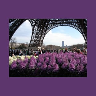 Paris Eiffel Tower Base with Flowers T-Shirt