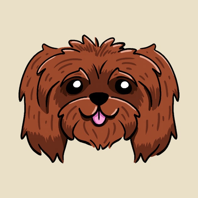Brown mid haired shih tzu by Pingolito