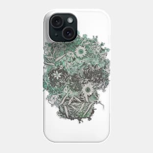 Floral Skull Flat Phone Case