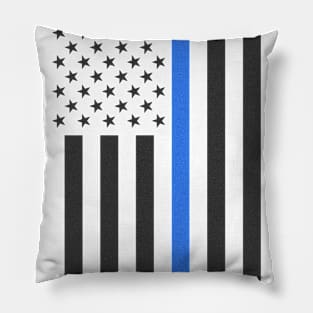 Police Thin Blue Line Flag Pillow