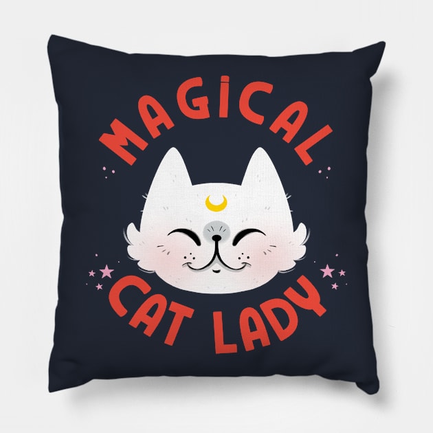 Magical Cat Lady Pillow by monitosbonitos