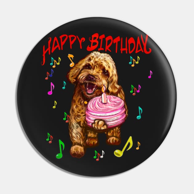 Happy birthday greetings, - Cavapoo puppy dog With birthday cake and candle  - cavalier king charles spaniel poodle, puppy love Pin by Artonmytee