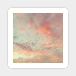 Cotton Candy Pink And Orange Clouds Magnet