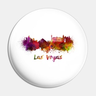 Las vegas skyline in watercolor Pin