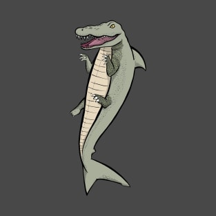 Funny crocodile gifts -crocodile and great white shark mash up / mashup art T-Shirt