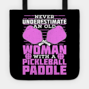 Old Woman Pickleball Player Gift Tote