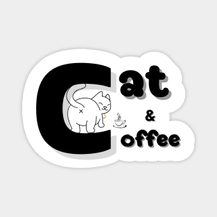 cat and coffee Magnet